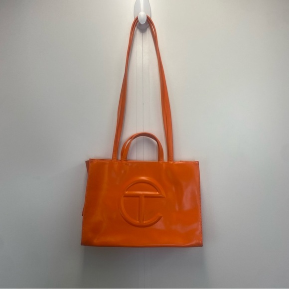 Telfar Orange Shopping Bag Tote Purse - Picture 3 of 11